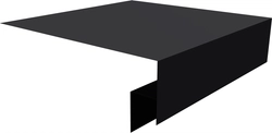 Планка околооконная сложная 200х50х18 (j-фаска) Grand Line 0,5 Velur RAL 9005 черный (2м) GL 548484