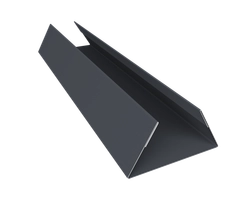 Планка стыковочная составная нижняя Экобрус Grand Line 0,45 Drap ТХ двухсторонний RAL 7024 мокрый асфальт (3м) GL 668431
