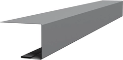 Планка завершающая фальц Grand Line 0,45 ПЭ с пленкой RAL 7004 сигнальный серый (2м) GL 522436