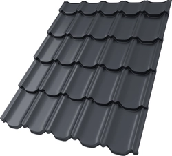 Профиль волновой "Квинта плюс3D" ("Kvinta plus3D") 0,45 Drap ТХ RAL 7024 мокрый асфальт GL 485962