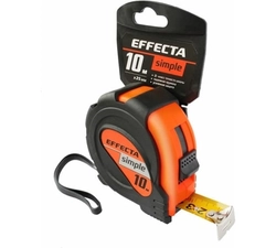 Рулетка Effecta Simple 10м без магнитов, 2 фиксатора GL 541647