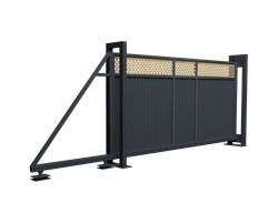 Ворота откатные Estet Plus 2,4х4,5 RAL 7024/1014 GL 414399