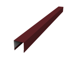 Планка вертикальная лицевая для горизонтального монтажа штакетника Grand Line 0,5 Сатин матовый RAL 3005 красное вино (2,5м) GL 644082