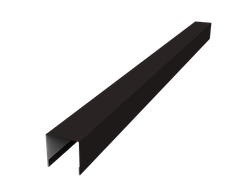 Планка вертикальная лицевая для горизонтального монтажа штакетника Grand Line 0,5 Сатин RAL 9005 черный (3м) GL 643976