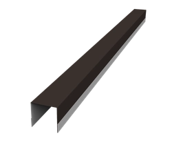 Планка вертикальная обратная для горизонтального монтажа штакетника Grand Line 0,45 Drap СТ RR 32 темно-коричневый (2м) GL 644419