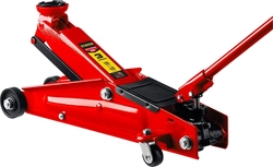 STAYER  RED FORCE, 3 т, 135 - 410 мм, подкатной домкрат с увеличенным подъемом и поворотной ручкой, Professional (43151-3) 43151-3