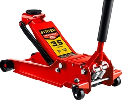 STAYER  F-37 RED FORCE, 3.5 т, 98 - 535 мм, универсальный подкатной домкрат для СТО, Professional (43158-3.5) 43158-3.5