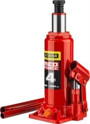 STAYER  RED FORCE, 4 т, 195 - 380 мм, бутылочный гидравлический домкрат, Professional (43160-4) 43160-4_z01