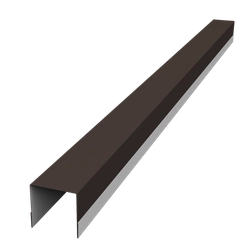 Планка вертикальная обратная для забора жалюзи Палермо Grand Line 0,5 PurPro матовый RR 32 темно-коричневый (2,5м) GL 632942