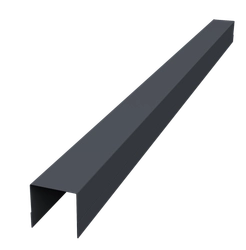 Планка вертикальная обратная для забора жалюзи Палермо Grand Line 0,45 ПЭ двухсторонний RAL 7024 мокрый асфальт (2,5м) GL 632805
