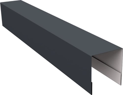 Планка боковая для забора из сайдинга Блок-хаус новый Grand Line 0,45 Drap RAL 7024 мокрый асфальт (2,06м) GL 681503
