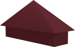 Колпак на полустолб для С8,С10 0,45 ПЭ с пленкой RAL 3005 красное вино GL 357958