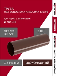 Комплект Труб ПВХ Grand Line 1,5м шоколадная (RAL 8017) 2 шт GL 744451