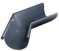 Угол желоба внешний Grand Line ПУ 135гр 125мм RAL 7024 мокрый асфальт GL 61857