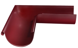 Угол желоба внешний Grand Line ПУ 90гр 125мм RAL 3005 красное вино GL 23445