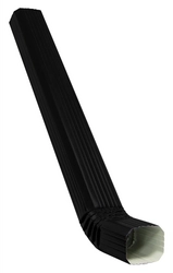 Труба прямоугольная с коленом Vortex в1 матовый 1м RAL 9005 GL 424034