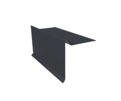 Планка ветровая с отгибом для мягкой кровли 100х20х70 Grand Line 0,5 ПЭ с пленкой RAL 7024 мокрый асфальт (2м) GL 624980