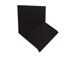 Планка примыкание верхнее к стене фальц 150х130х20 Grand Line 0,5 Velur RAL 9005 черный (2м) GL 564821