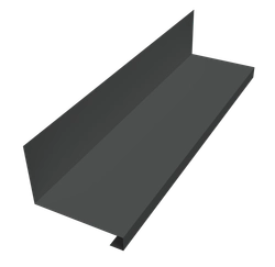 Планка примыкание нижнее к трубе фальц Grand Line 0,45 ПЭ двухсторонний с пленкой RAL 7016 антрацитово-серый (3м) GL 660863