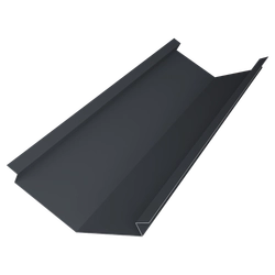 Планка ендовы нижней для композитной черепицы 140х140 Grand Line 0,5 Velur RAL 7024 мокрый асфальт (3м) GL 537627