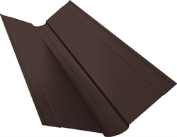 Планка ендовы верхней фигурной 150х150 Grand Line 0,5 Полидэкстер TwinColor с пленкой RAL 8017 шоколад (2м) GL 817877