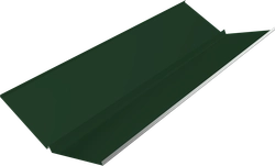 Планка ендовы нижней с компенсатором Grand Line 0,5 Сатин матовый ТХ RAL 6020 хромовая зелень (3м) GL 795482