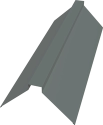 Планка конька плоского 115х30х115 Grand Line 0,45 ПЭ с пленкой RAL 7005 мышино-серый (3м) GL 470514