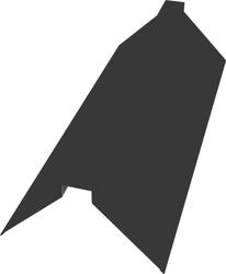 Планка конька плоского 115х30х115 Grand Line 0,45 Drap ТХ RAL 9005 черный (3м) GL 481693