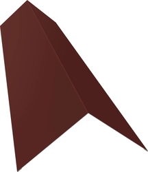 Планка конька плоского 145х145 Grand Line 0,5 Сатин с пленкой RAL 3009 оксидно-красный (3м) GL 466103