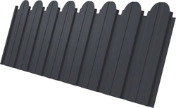 Профнастил C10B фигурный Grand Line 0,45 Drap СТ двухсторонний RAL 7024 мокрый асфальт GL 813186