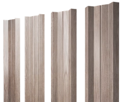 Штакетник М-образный A с прямым резом Grand Line 0,45 Принт Элит Беленый дуб TwinColor GL 206283