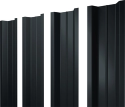 Штакетник П-образный B с прямым резом Grand Line 0,5 Velur RAL 7016 антрацитово-серый GL 579931