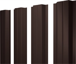 Штакетник П-образный A с прямым резом Grand Line 0,45 ПЭ слим RAL 8017 шоколад GL 760584