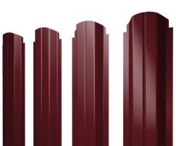 Штакетник П-образный A фигурный Grand Line 0,45 Drap ТХ RAL 3005 красное вино GL 480636