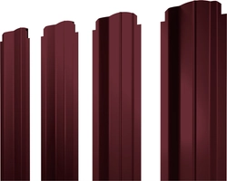 Штакетник П-образный B фигурный Grand Line 0,45 ПЭ RAL 3005 красное вино GL 360679