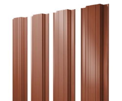 Штакетник Прямоугольный с прямым резом Grand Line 0,45 Drap ТХ RAL 8004 терракота GL 780065