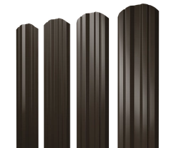 Штакетник Твин фигурный Grand Line 0,5 Velur RR 32 темно-коричневый GL 544775