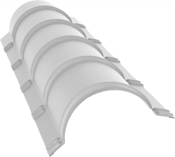 Планка конька полукруглого Grand Line 0,45 Drap ТХ RAL 7047 телегрей 4 (1,97м) GL 805883