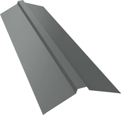 Планка конька прямоугольного 115х30х115 Grand Line 0,45 ПЭ с пленкой RAL 9006 бело-алюминиевый (3м) GL 536384