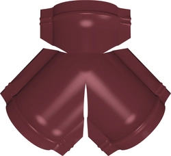 Тройник Y конька полукруглого Grand Line 0,45 Drap ТХ с пленкой RAL 3005 красное вино GL 481536
