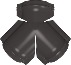 Тройник Y конька полукруглого Grand Line 0,5 Drap с пленкой RR 32 темно-коричневый GL 716739