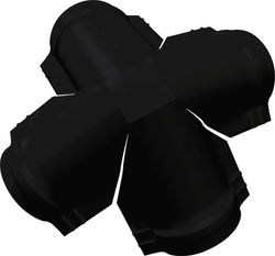 Четверник конька полукруглого Grand Line 0,45 Drap СТ с пленкой RAL 9005 черный GL 363387