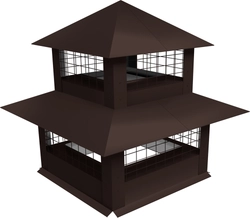 Дымник на трубу двойной с сеткой 1550х515мм 0,45 ПЭ с пленкой RAL 8017 шоколад GL 773177