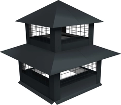 Дымник на трубу двойной с сеткой 2500х2000мм 0,5 Rooftop Бархат с пленкой RAL 7016 антрацитово-серый GL 824709