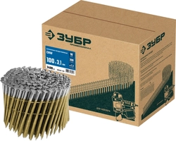 ЗУБР CNW 100 х 3.1 мм, барабанные гвозди рифленые, 2400 шт (305382-100) zb  305382-100