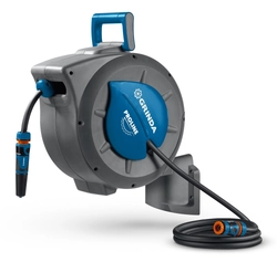 GRINDA HRA-20, шланг 20м x 1/2″, на поворотном кронштейне настенная, поливочный набор 4 предмета, катушка автоматическая со шлангом ProLine (428470) zb  428470