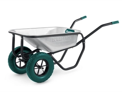 KRAFTOOL MAXDrive-2 110л, 280 кг, двухколесная, с трубным усилителем, кузов 0,9 мм, полиуретановые колеса, тачка строительная (39860) zb  39860