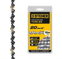 STEHER тип 23, 20 см, шаг 1/4″, паз 1.1 мм, 45 звеньев, цепь (75323-20) zb  75323-20