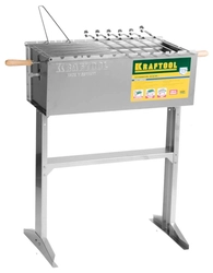 KRAFTOOL 300 x 600 x 800 мм, 6 шампуров, 1 решетка, поддон для угля, стационарный мангал (68320) zb  68320