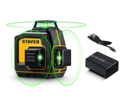 STAYER SL-3D, 50м, точн. +/-0,5 мм/м, зеленый лазерный нивелир (34963) zb  34963